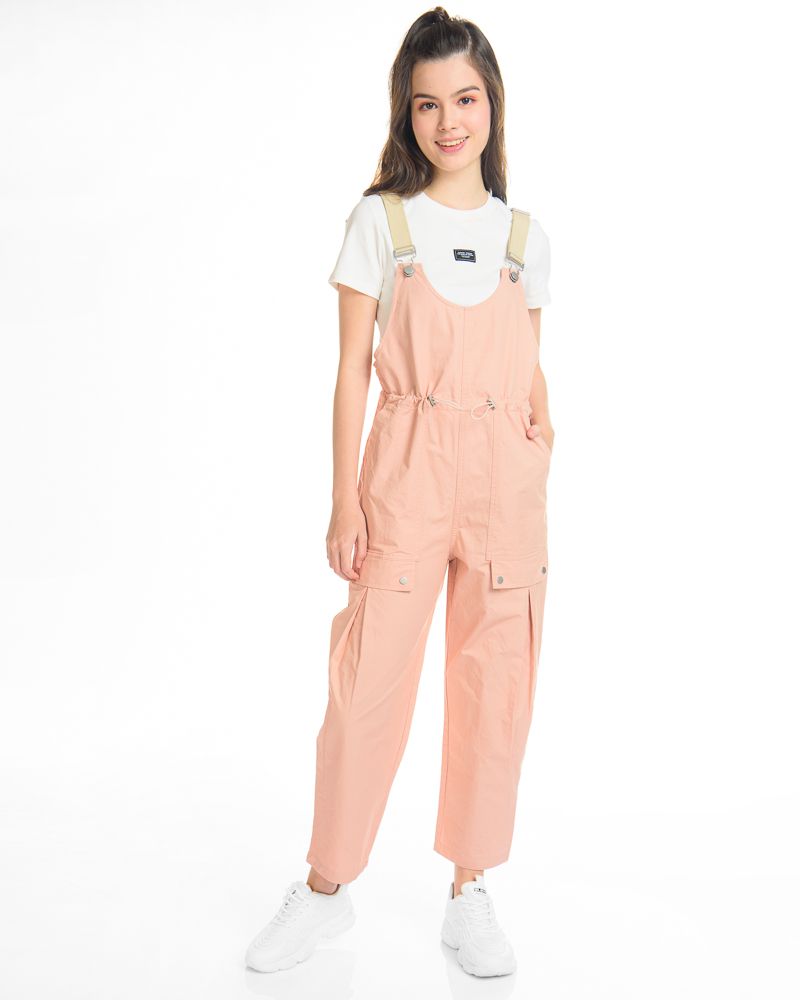 Oversized Wide Leg Overalls in Pink