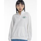 Solid Colour Long Sleeve High Neck Sweater With The New Semester Slogan (White)